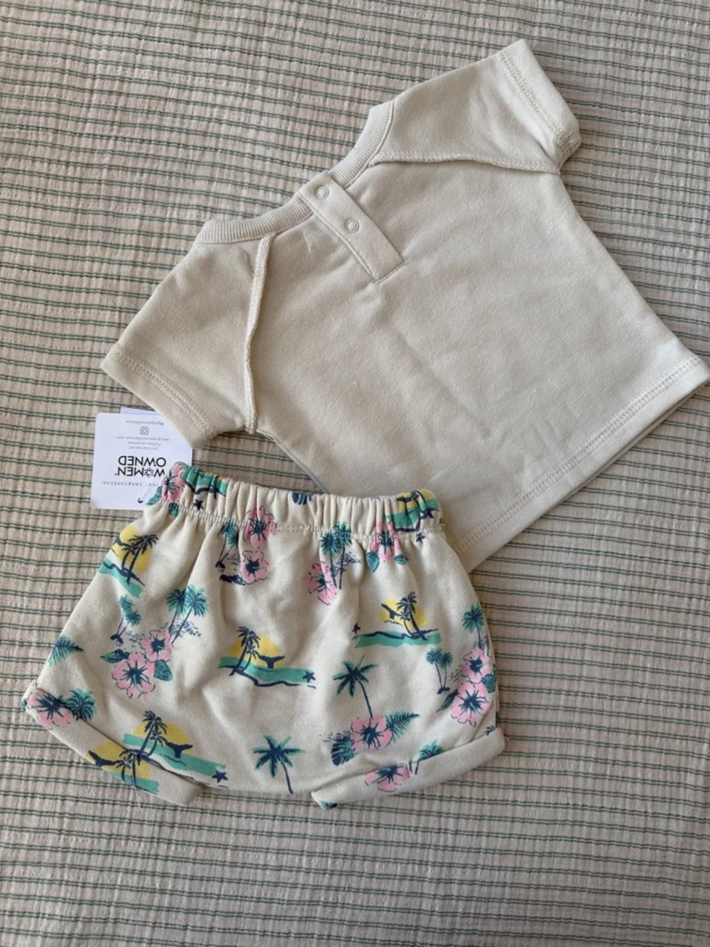 Pink Floral Ruffle Romper And Beachy Short Set